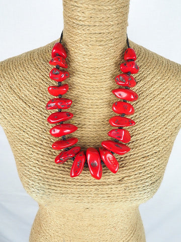 Red Faux Coral necklace