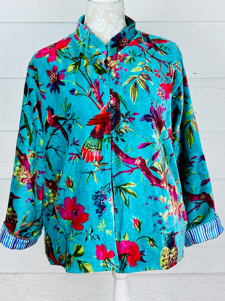Edge to Edge Velvet Jacket (Bird)
