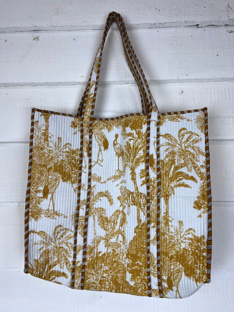 Blockprint Tote Bag (Gold)