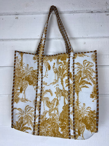 Blockprint Tote Bag (Gold)