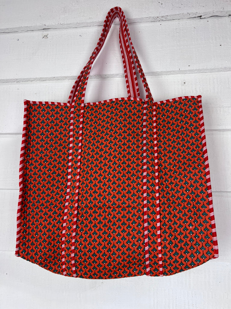 Blockprint Tote Bag (Orange)