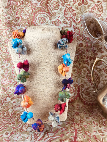 Silk Sugarbag Felt Necklace