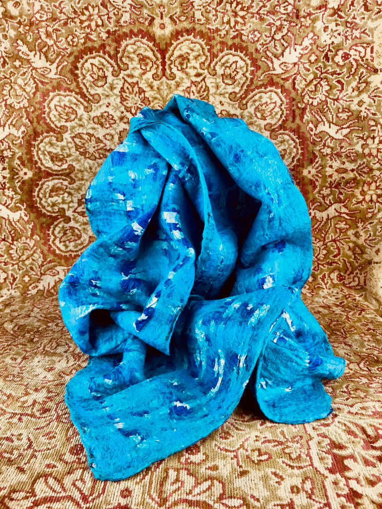 A Merino Wool & Recycled Sari Silk Scarf