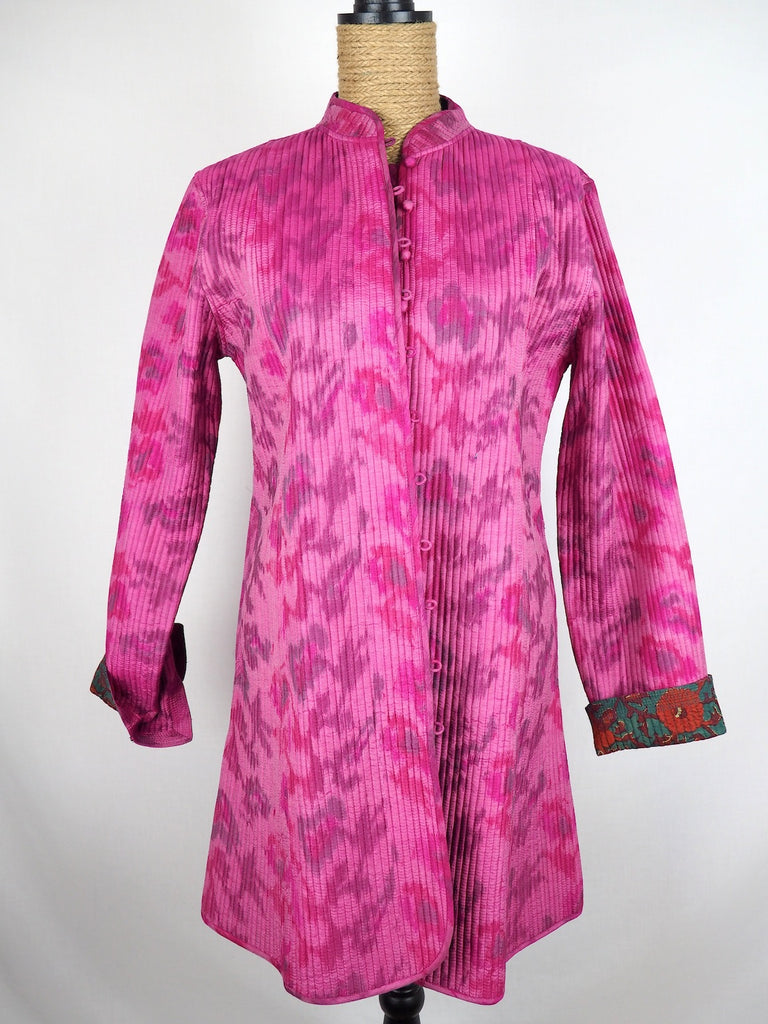 Mandarin Ikat Coat Pink