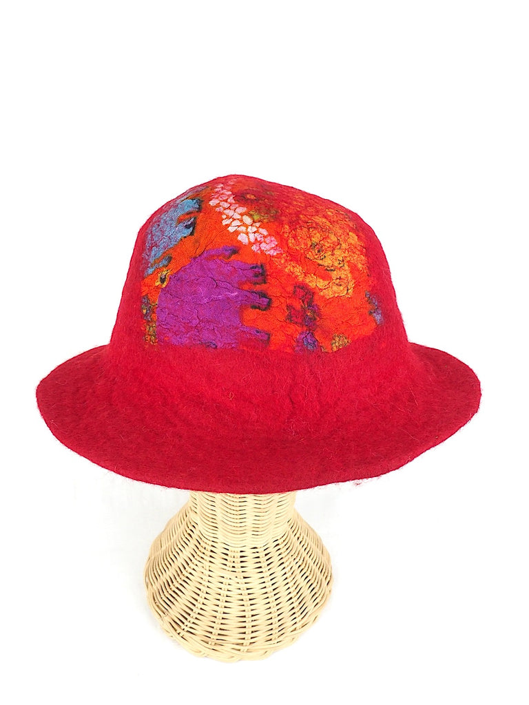 Felt Hat Red