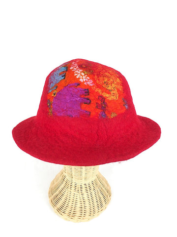 Felt Hat Red