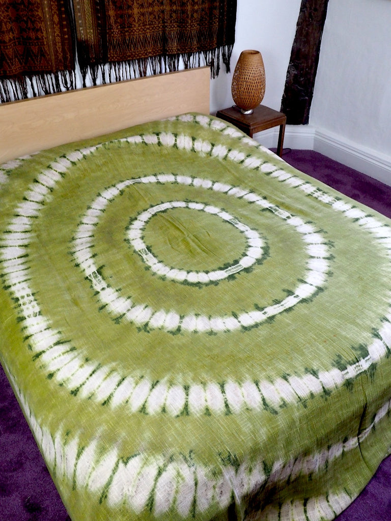 Tie-dye Green Bedcover/Throw 002