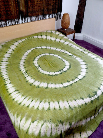 Tie-dye Green Bedcover/Throw 002