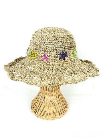 Hemp Cotton Hat Floral 2