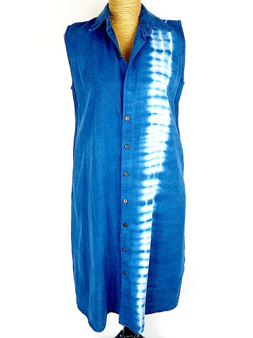 Indigo Sleeveless Collar Dress